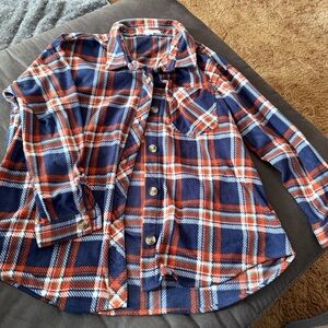 Maurices Women’s Plaid Shirt in Navy and Orange